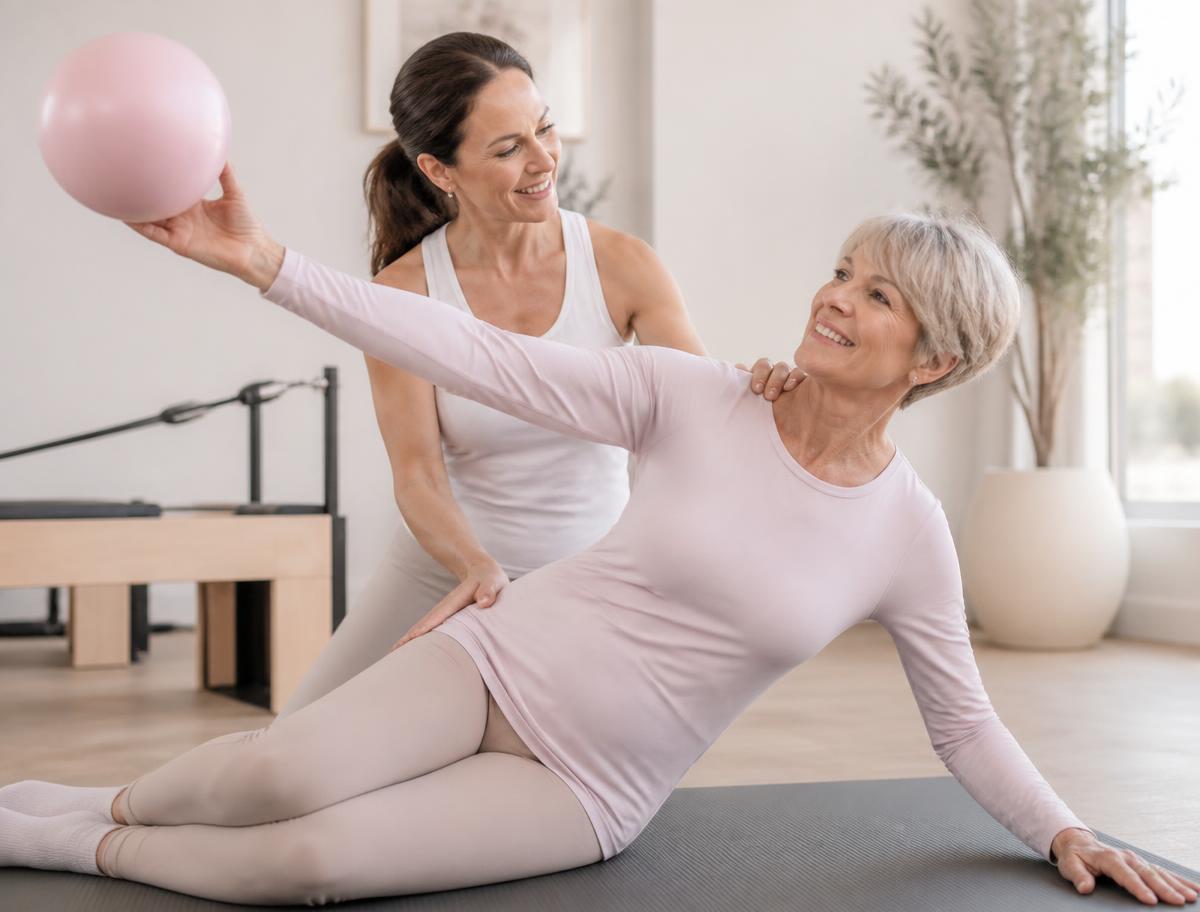 Pessoas praticando Pilates no Studio Flow em Prata MG
